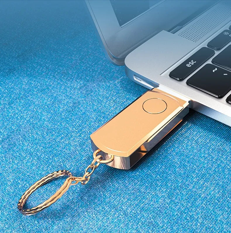 Metal USB flash drive 128GB 256GB gold rose gold silver for iPhone OTG