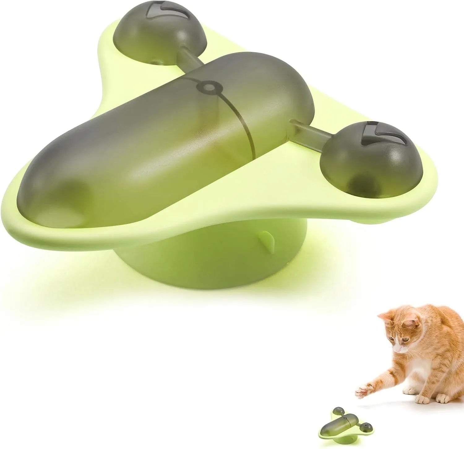 Interactive pet puzzle feeder toy with bell, catnip compartment and airplane-shaped snack cabin