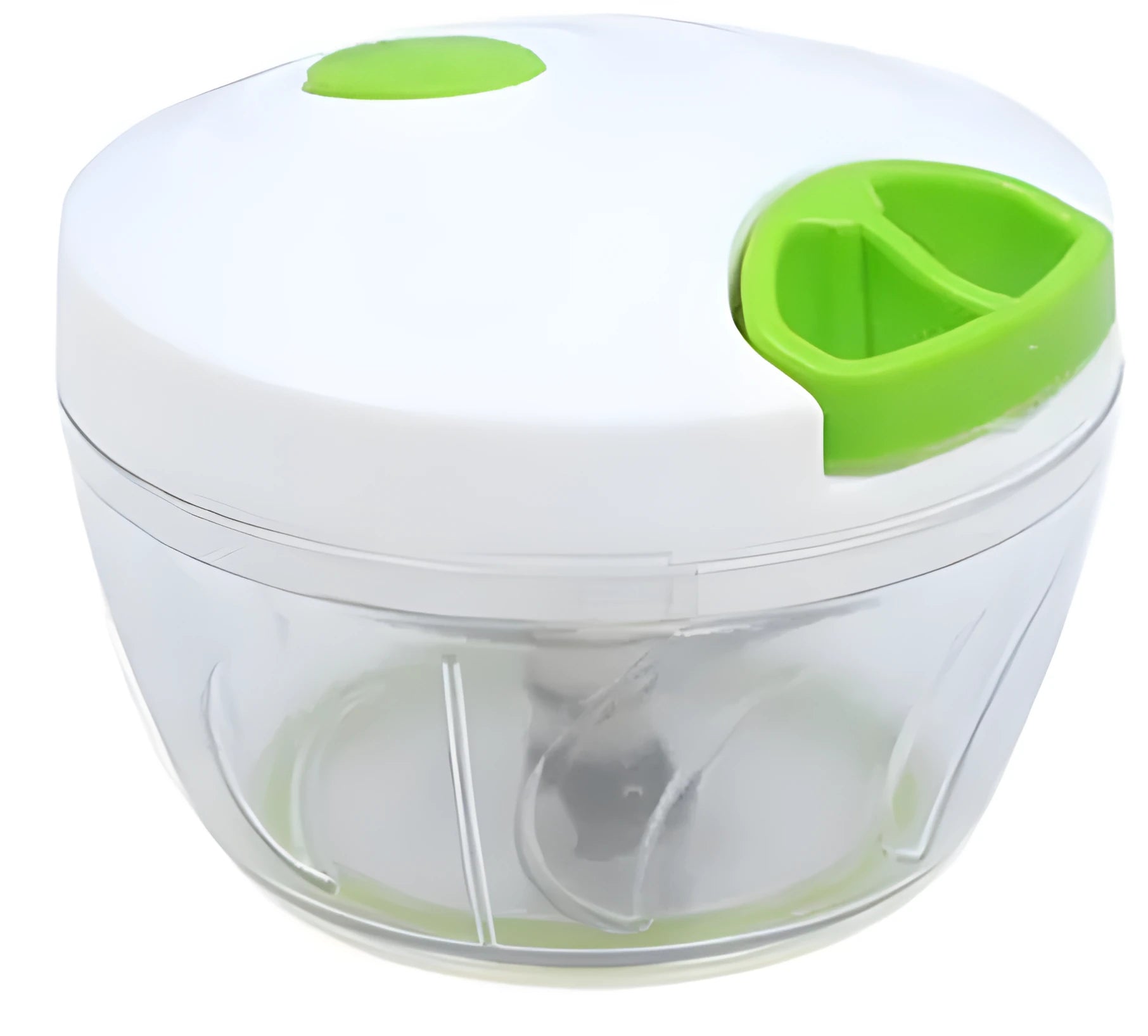 Green manual kitchen chopper with stainless steel blades and 500ml ABS plastic container