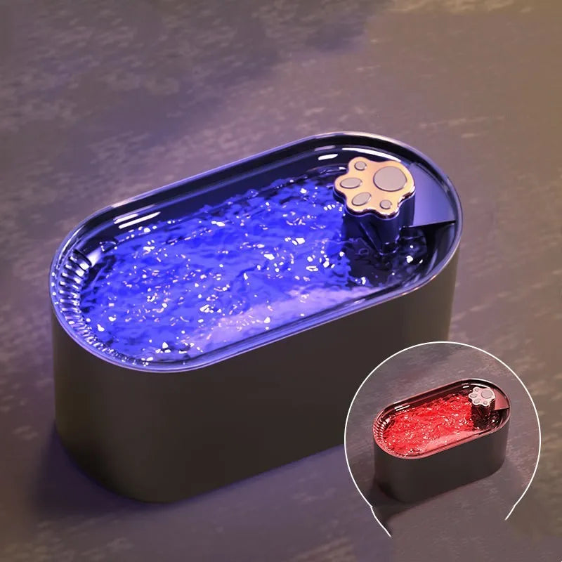 Berlin blue automatic pet water fountain with LED indicator and triple filter system