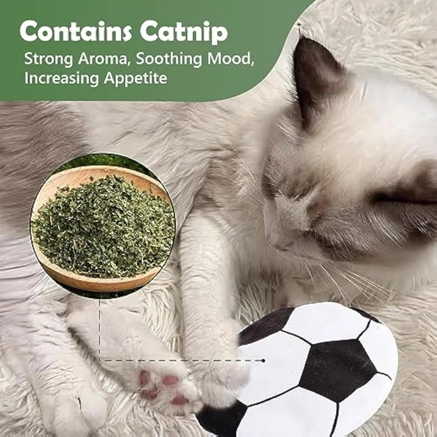 5cm catnip and crinkle disc toy with plush exterior in sports ball patterns
