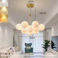 Nordic style bubble moon bedroom chandelier with gold iron body and spherical PMMA lampshades