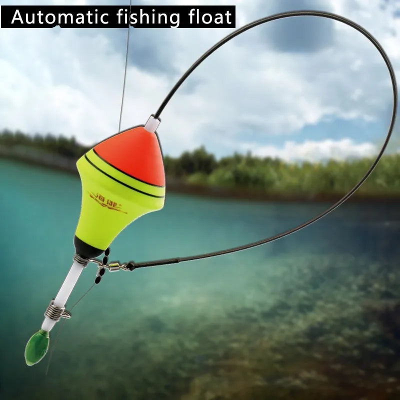 Nano EVA automatic fishing float set with fluorescent coating, high carbon rod, and stainless steel parts, 39cm total length