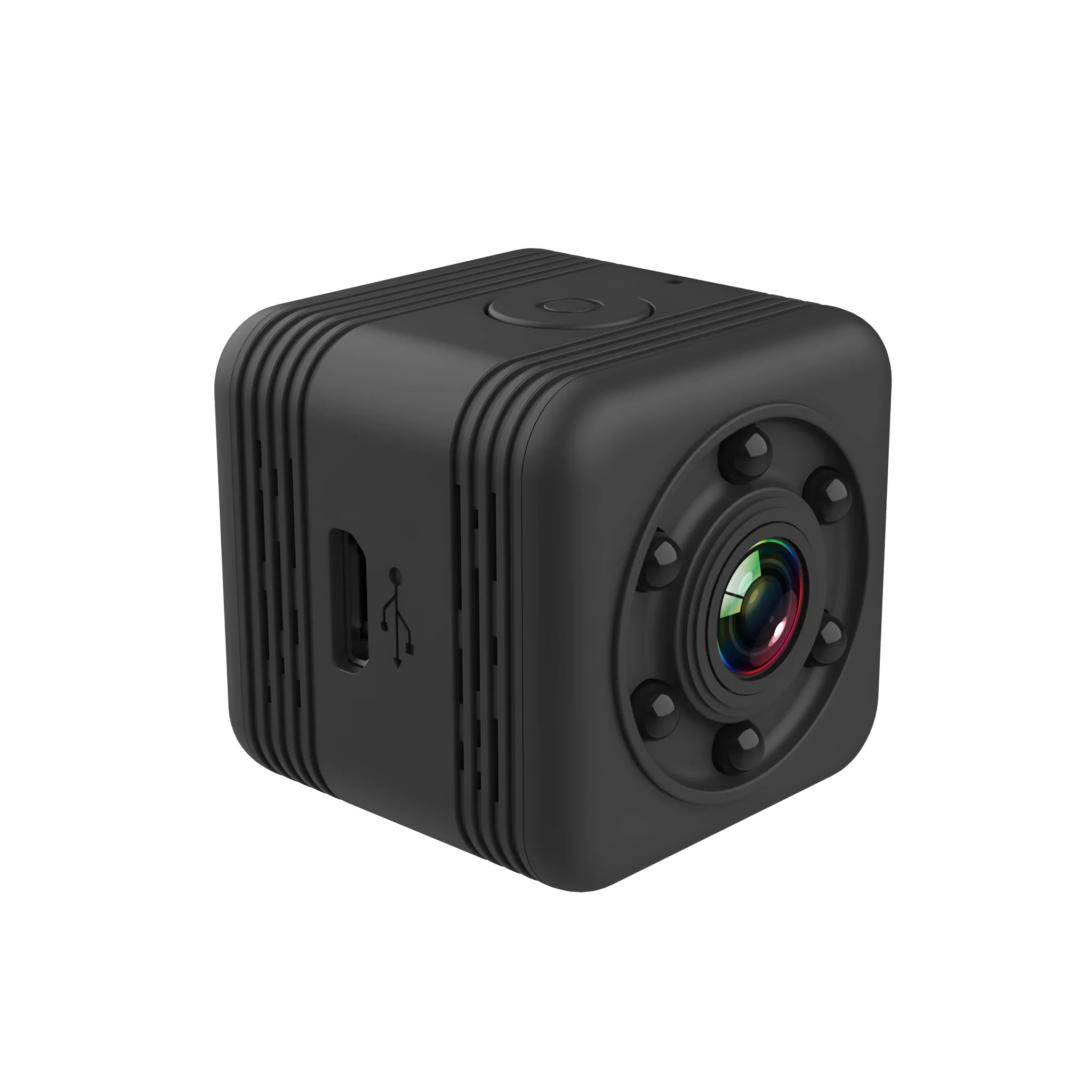 Black SQ29 waterproof sports camera with microUSB port and microSD card slot for action recording
