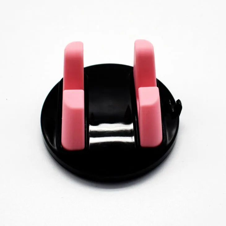 Mini dashboard car cell phone holder with silicone grip and 360-degree rotation in black
