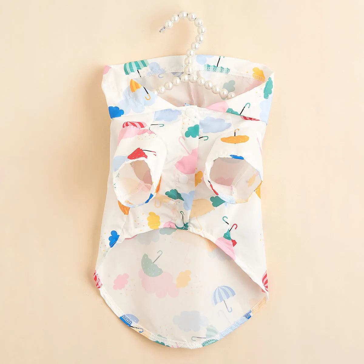 Cartoon umbrella pattern pet raincoat for dogs in colourful polyester material