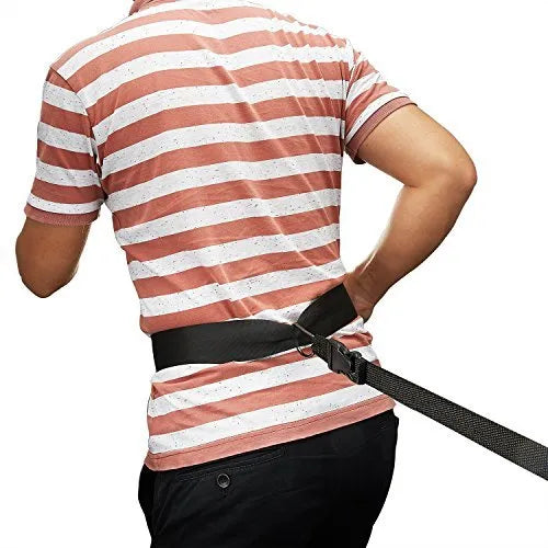 Black polyester 56 inch running speed training parachute with adjustable waist belt