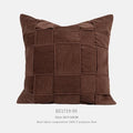 Square 50x50cm chenille woven pillow cushion on a sofa in a choice of seven colours.