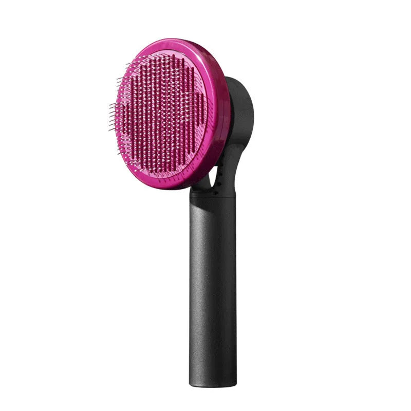Pet hair removal and knot comb set in matte black and noble purple, AUS304 stainless steel and ABS, for cats and dogs