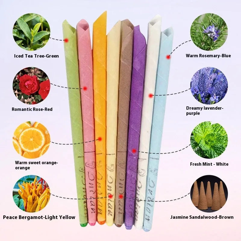 MQ Horn 16 piece ear candle set with protection boards and cotton swabs in assorted colours