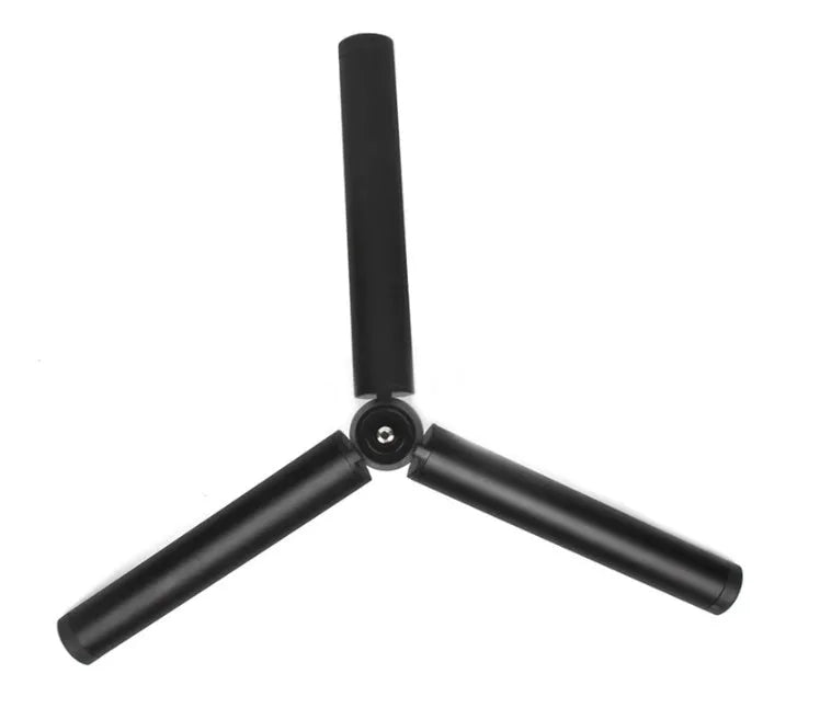 Black aluminium alloy mobile phone tripod stabiliser compatible with iPhone models