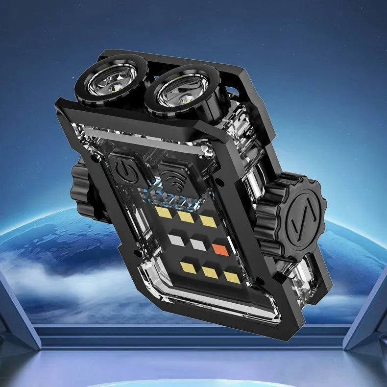 Black aluminium alloy mini keychain light with fingertip gyro and Type-C port