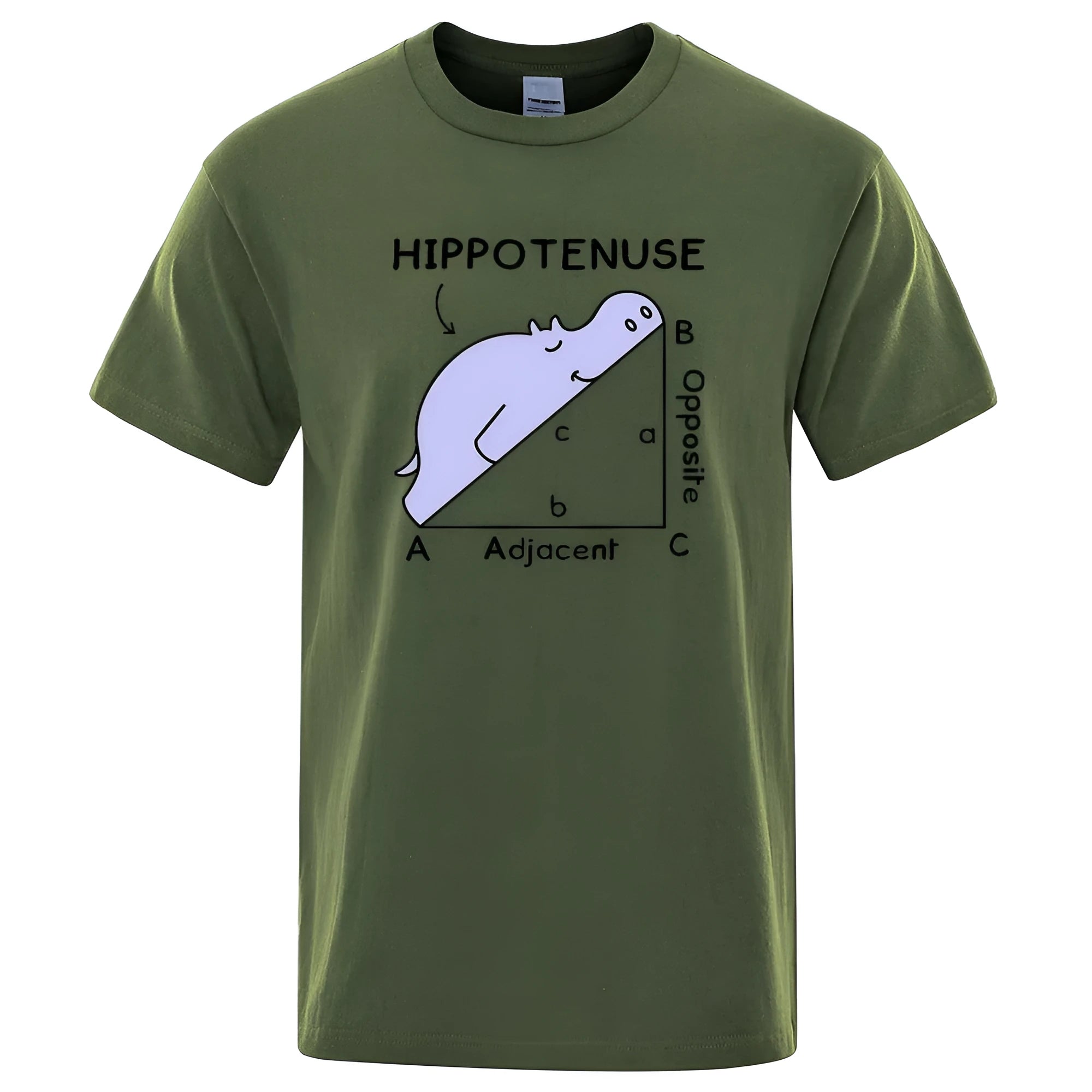 Cotton T-shirt with Hippotenuse Opposite Adjacent mathematics print in loose fit design