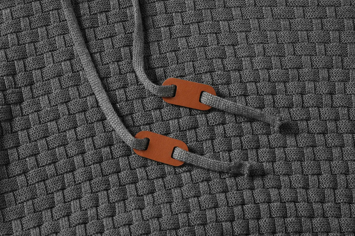 Men's hooded sweatshirt in a cotton-polyester blend shown in one of nine available colours.