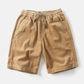 Men's retro American-style cargo shorts in polyester fabric, straight leg, fifth pants length