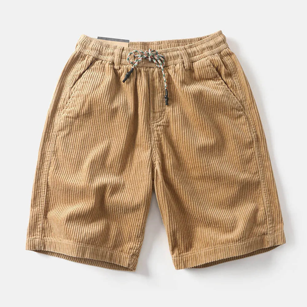 Men's retro American-style cargo shorts in polyester fabric, straight leg, fifth pants length