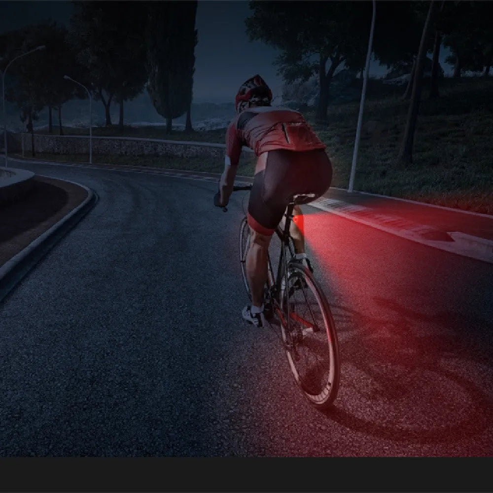Black USB rechargeable smart brake sensing bicycle taillight with aluminium shell