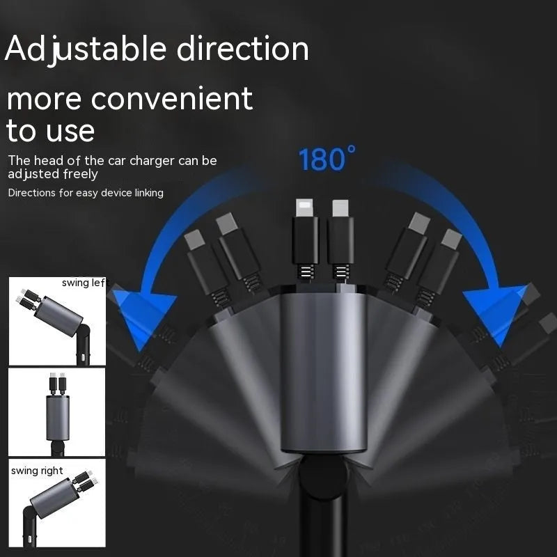 120W universal car charger with cigarette lighter plug and USB ports for fast charging Apple and Huawei devices