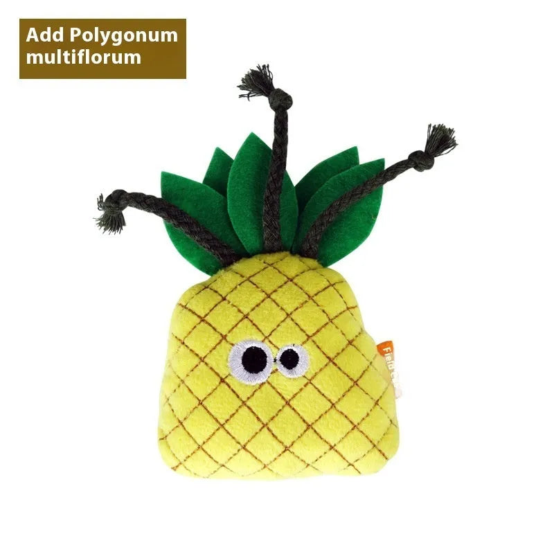 Polygonum multiflorum wood cat toy with catnip in food shapes like burrito and pineapple