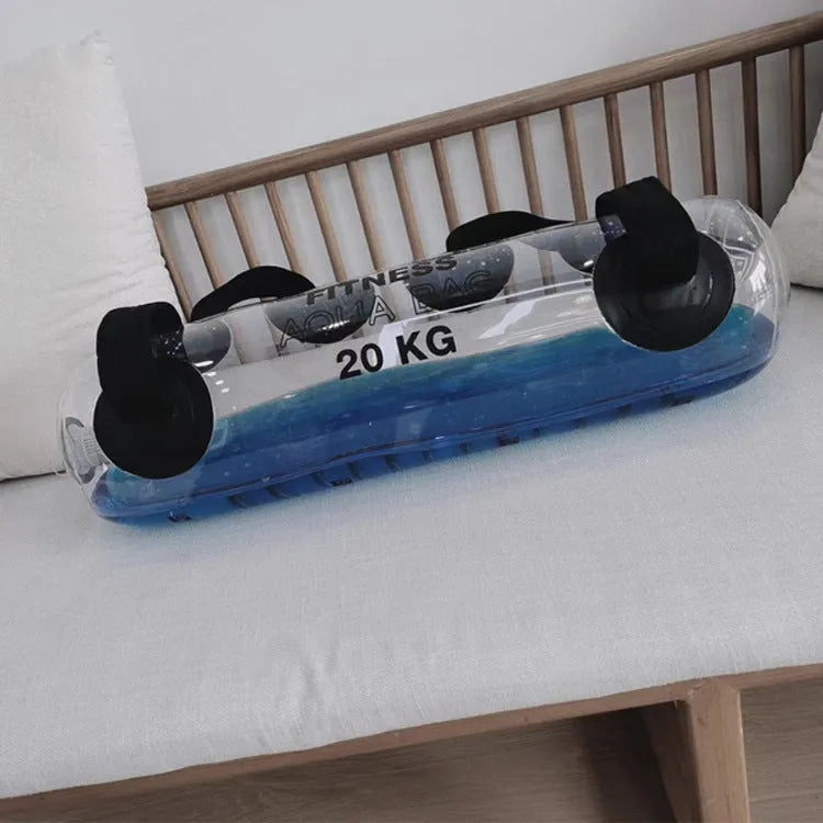 Transparent PVC inflatable water weight bag for portable fitness training.