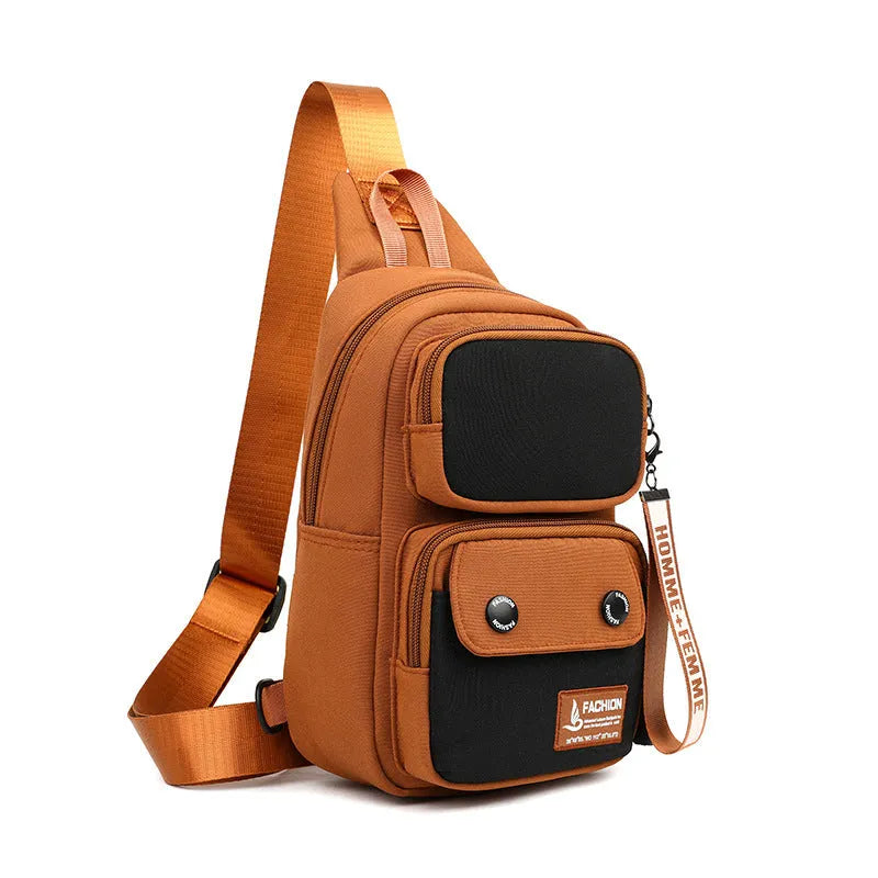 Nylon multifunctional crossbody shoulder bag for outdoor leisure in three colour options