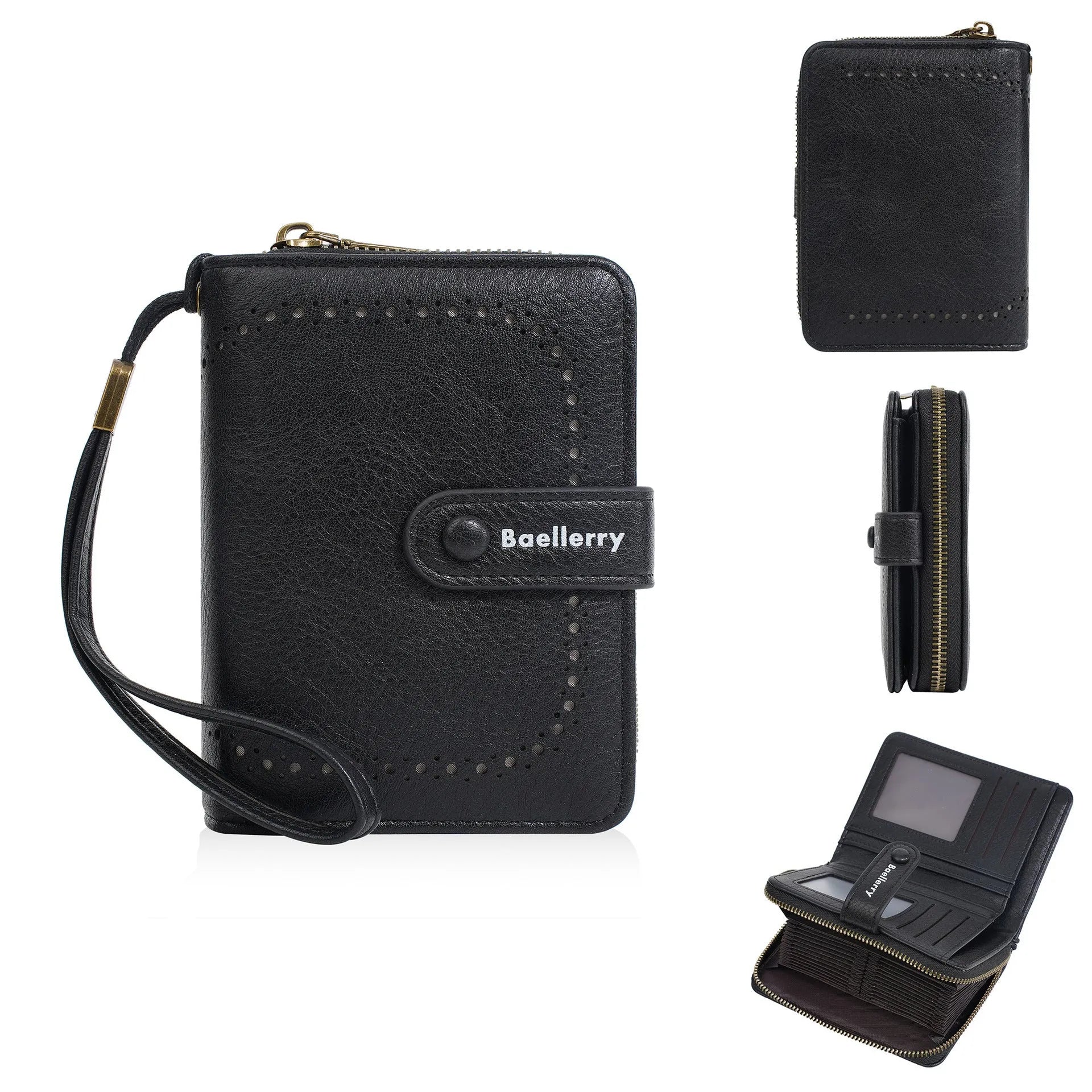 Women's PU leather zip coin purse with integrated card storage in multiple colour options