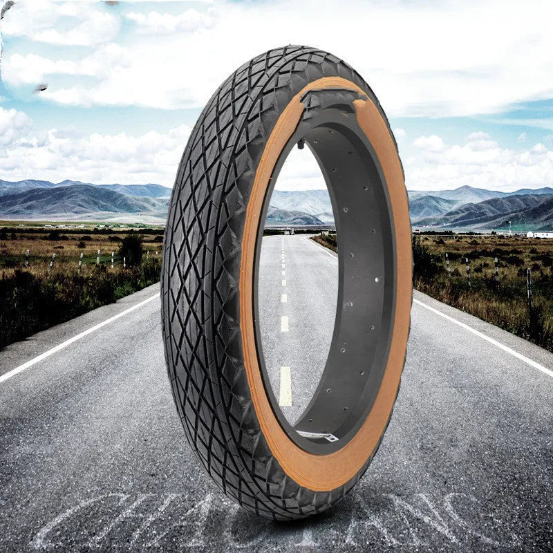 Brown 20 x 4.0 inch rubber tyre for electric beach car and snowmobile