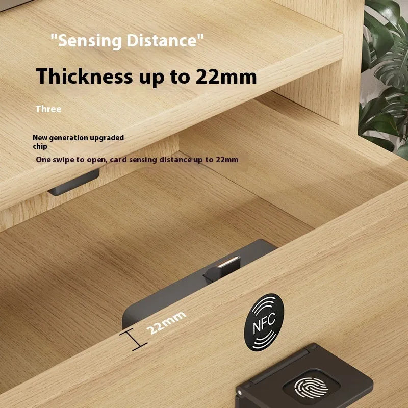 F079 no-punch drawer lock with removable card and key for wardrobe and safe box security