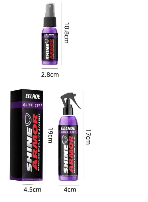 Purple nano crystal car coating spray bottle with hand spray applicator for vehicle maintenance