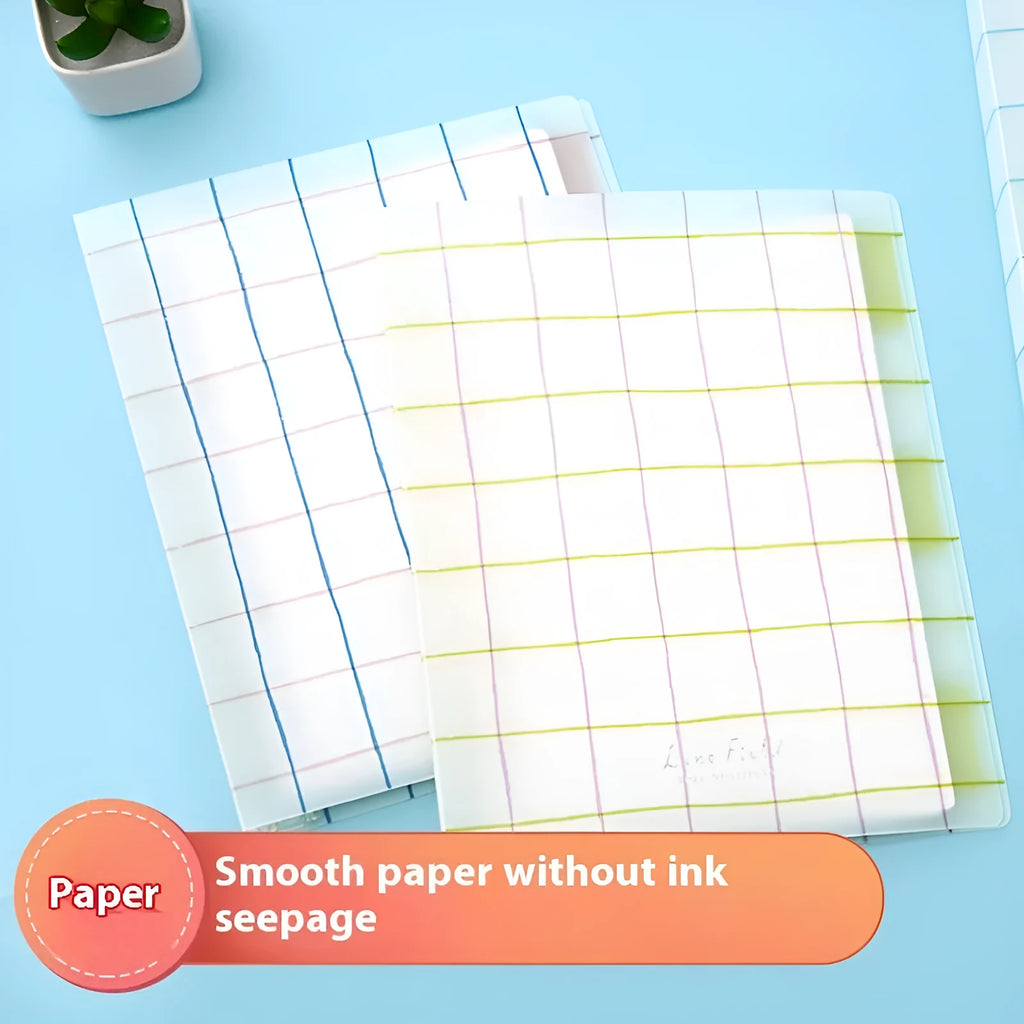 Refillable loose spiral notebook with PP cover in pastel cookie design, A5 and B5 size options shown