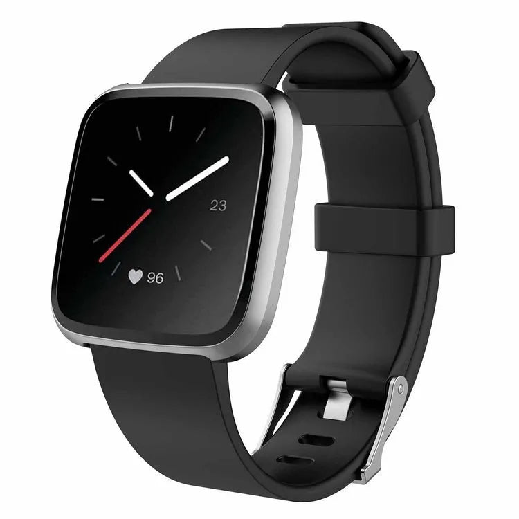 Fitbit Versa Lite replacement silicone strap in multiple colours showing large and small size options.