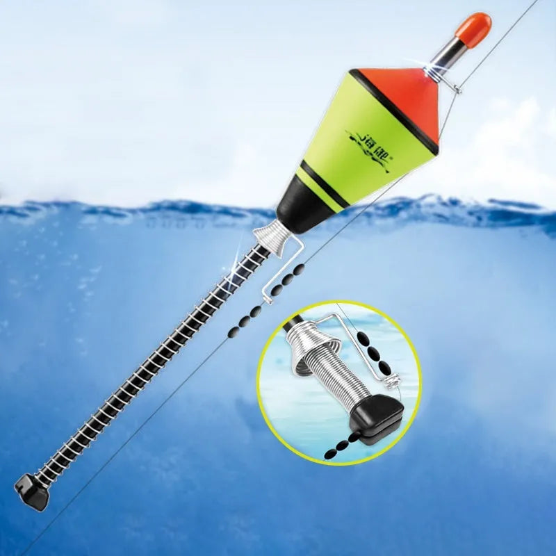 Nano EVA automatic fishing float set with fluorescent coating, high carbon rod, and stainless steel parts, 39cm total length
