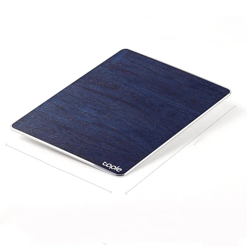 Oversized aluminium alloy mouse pad 249x200mm with PU leather surface and non-slip silica gel base, Black
