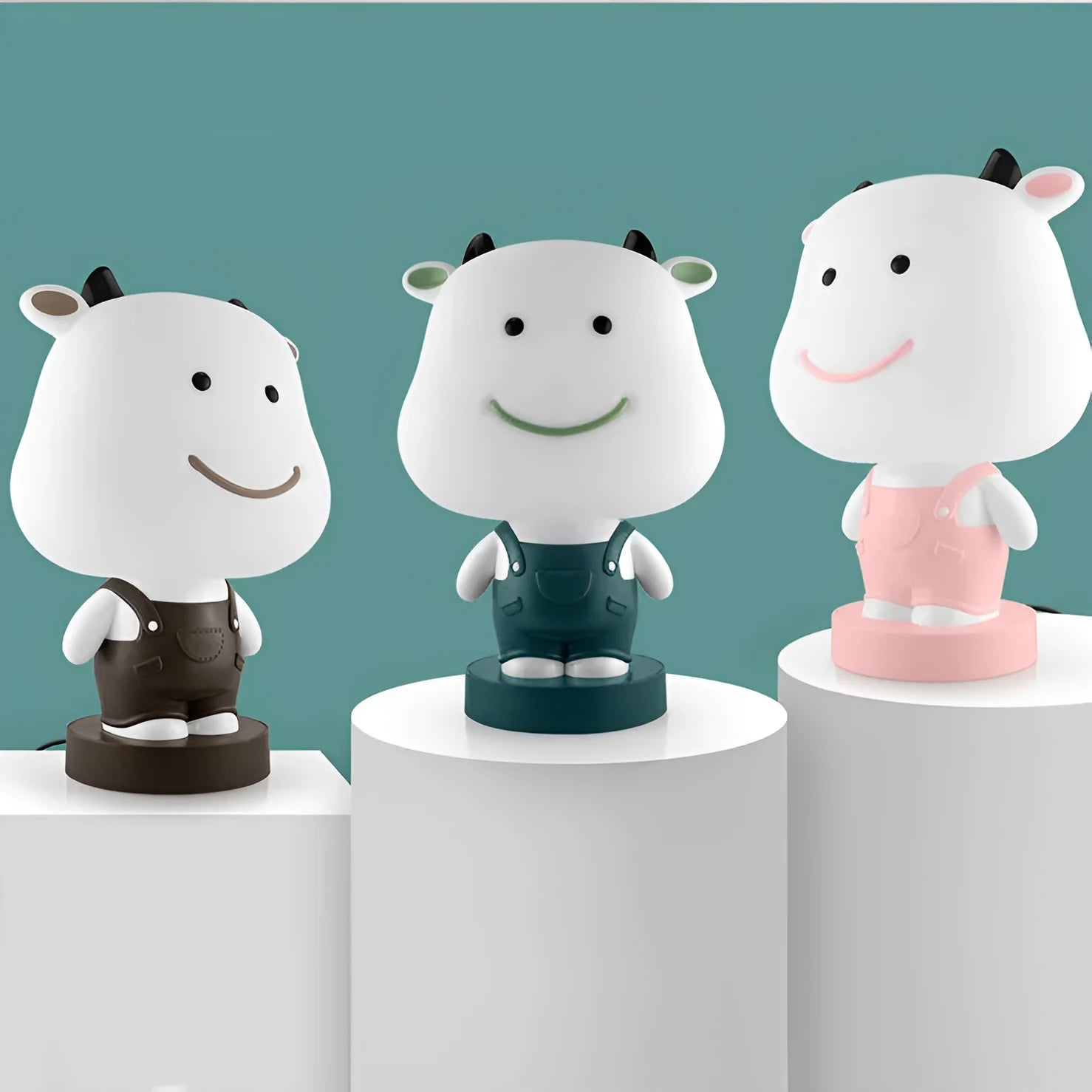 Animal table lamp with cartoon animal shade and LED light source
