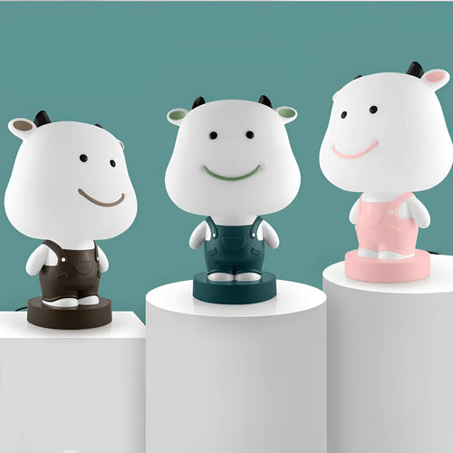Animal table lamp with cartoon animal shade and LED light source