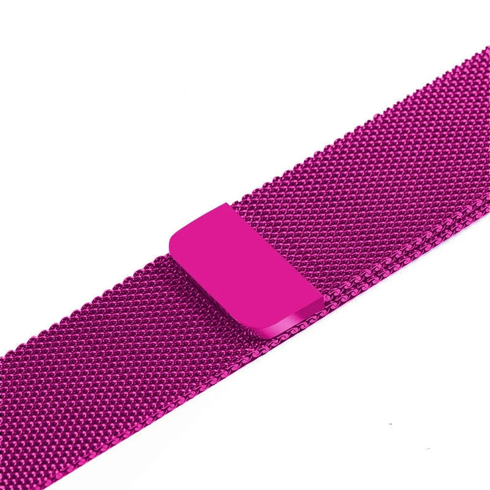 Stainless steel watch strap in silver, shown with measurements for 38mm/42mm cases and 22mm/24mm lugs.