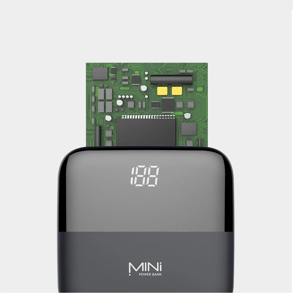 10000mAh portable power bank with digital display showing charge percentage