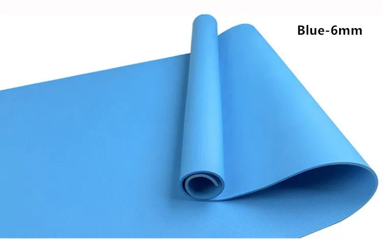 EVA fitness yoga mat in red showing textured anti-skid surface with storage bag