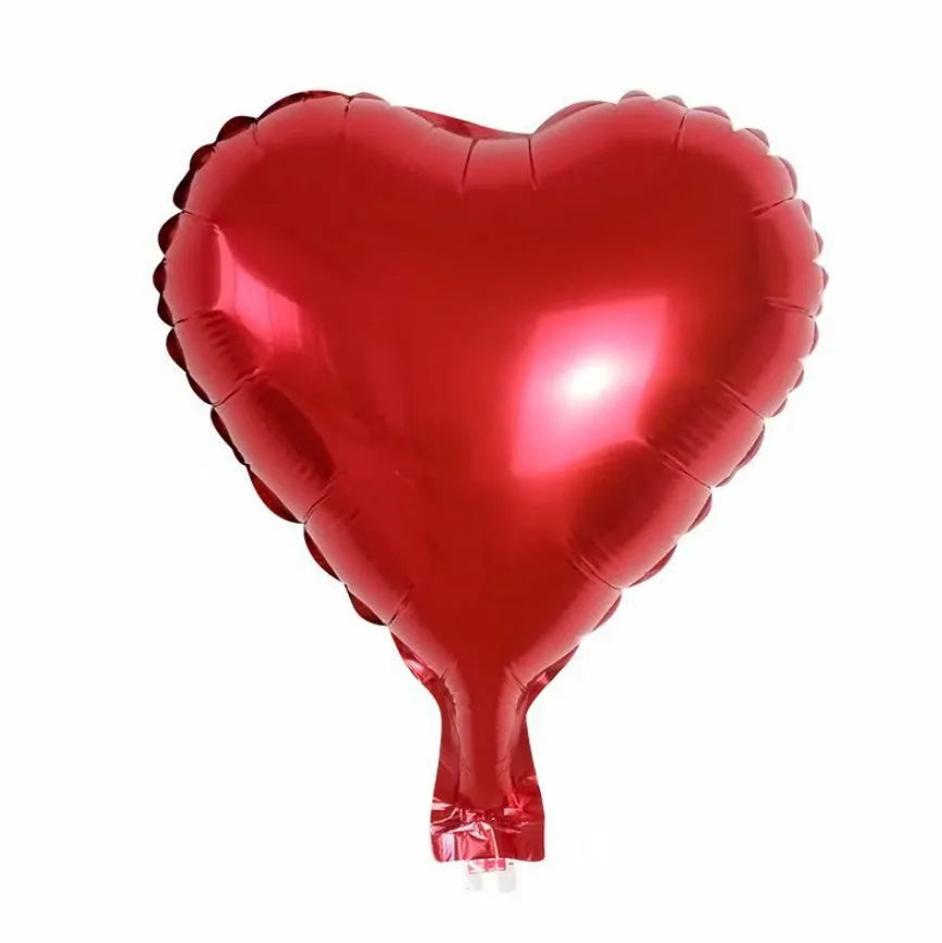 Aluminium peach heart shaped balloons in metallic colours for party decoration