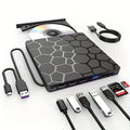 Black external USB CD/DVD drive writer burner with slim portable design