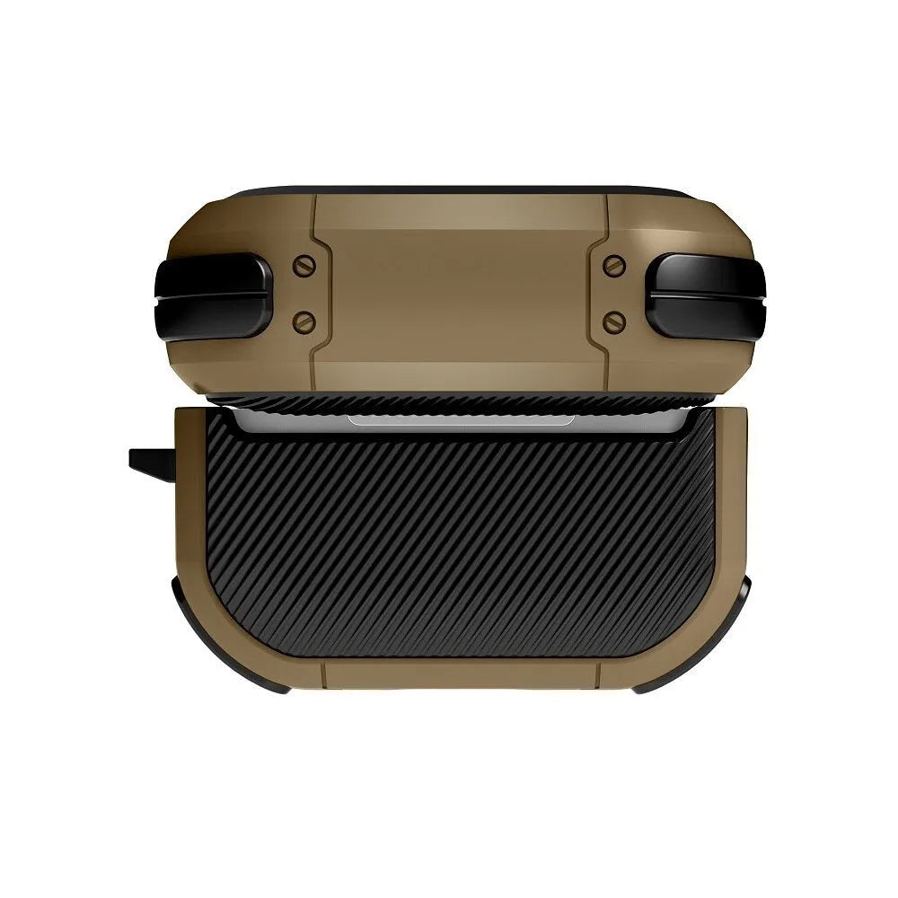 Colour options for a black TPU and PC protective shell case for AirPods 1, AirPods 2, and AirPods Pro