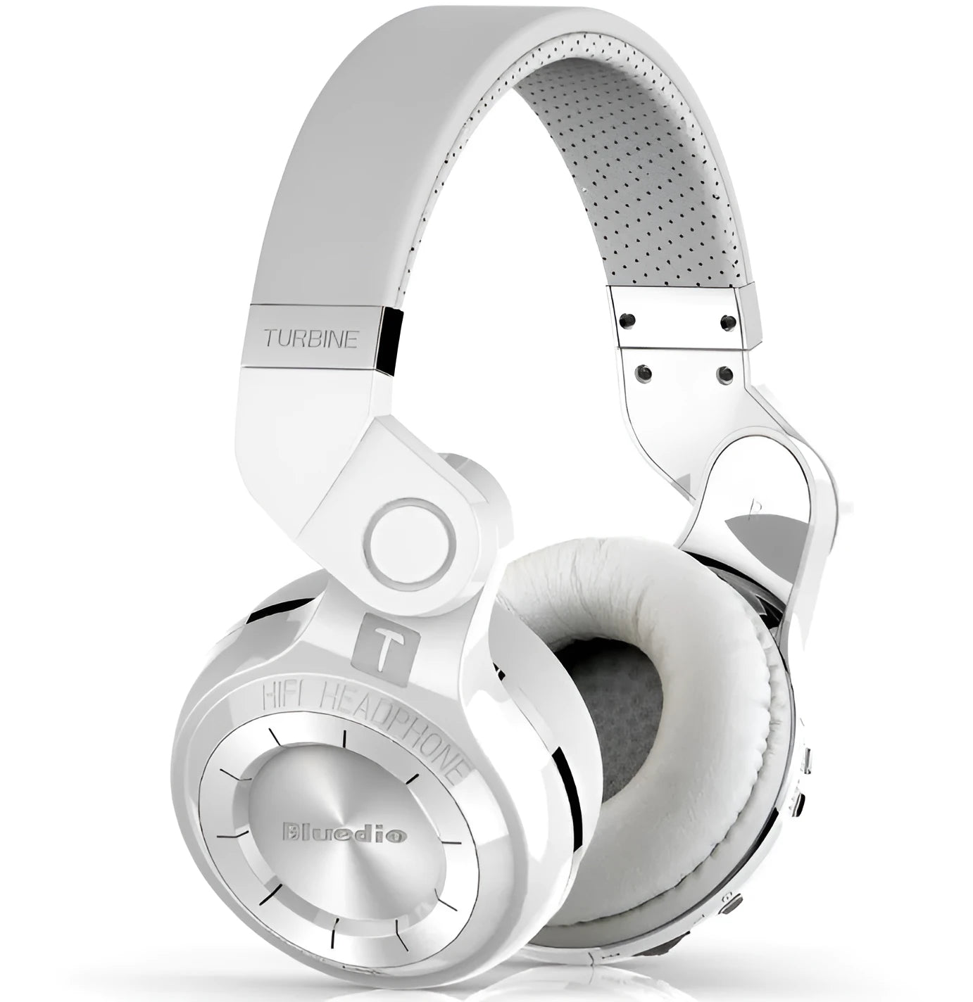 Blue String T2 Smart Edition black and white Bluetooth over-ear headset with folding design.