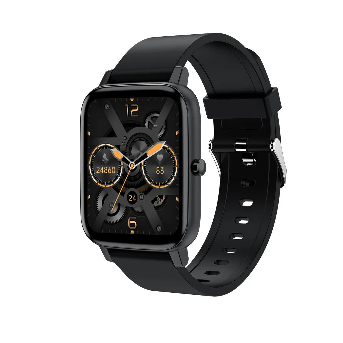H80 sports smartwatch with colour screen and silicone strap showing health monitoring functions