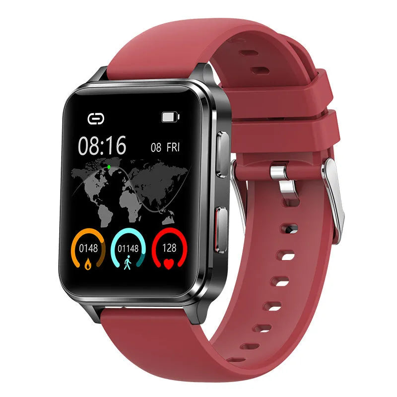 Multi-sport smartwatch with a 1.7-inch blue touchscreen on a silicone wristband.