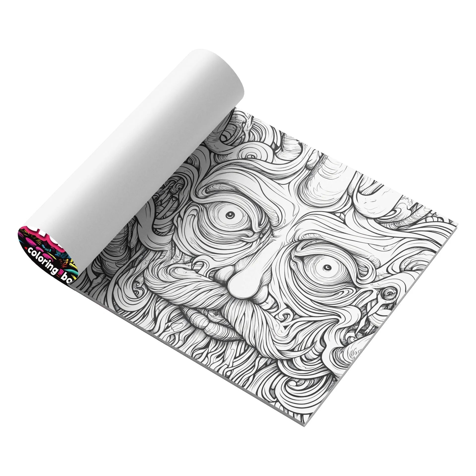 Acid tour colour painting book with paper pages measuring 200mm in length
