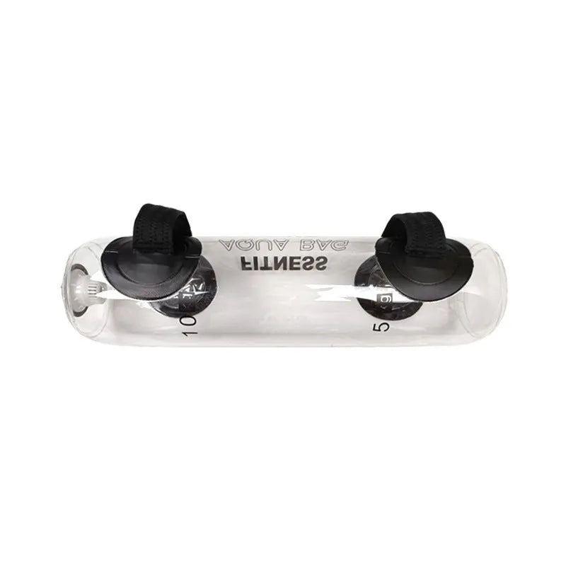 Transparent PVC inflatable water weight bag for portable fitness training.