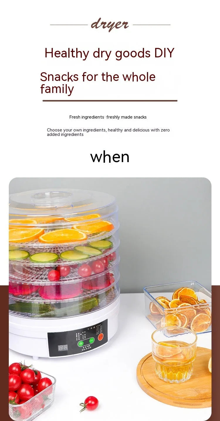 Five-layer household fruit dehydrator food dryer with UK plug