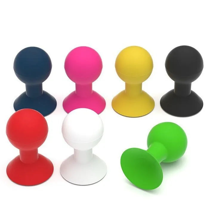 Creative solid colour silicone octopus ball mobile phone holder in blue, flexible universal stand for hands-free use