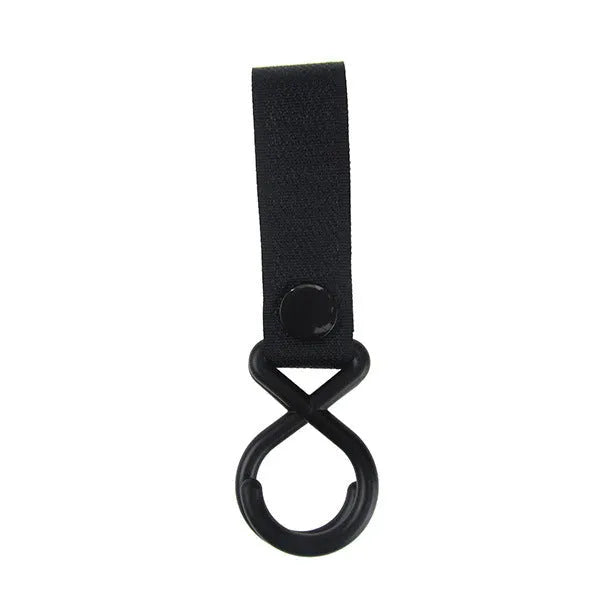 Nylon Velcro luggage hook in multiple colours on white background with OPP packaging
