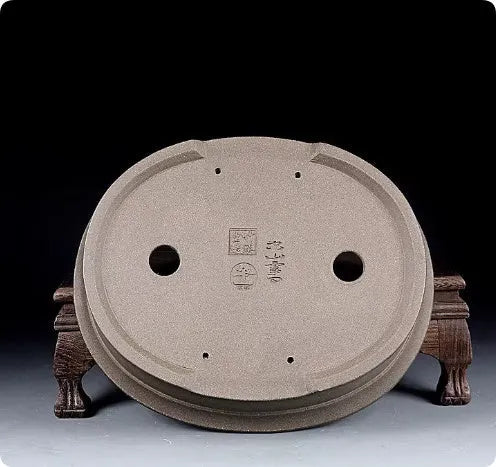 Handmade oval purple sand ceramic bonsai pot for succulent displays